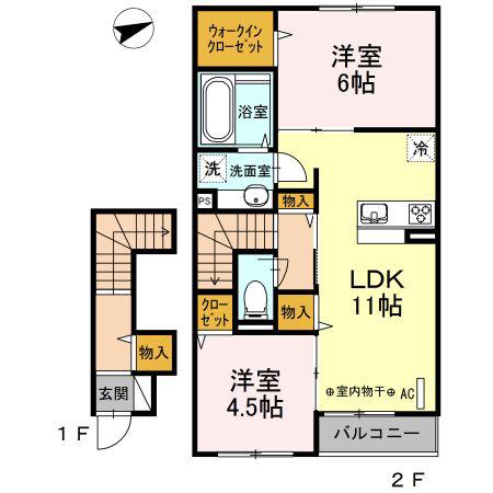 セジュール本覚寺(2LDK/2階)の間取り写真