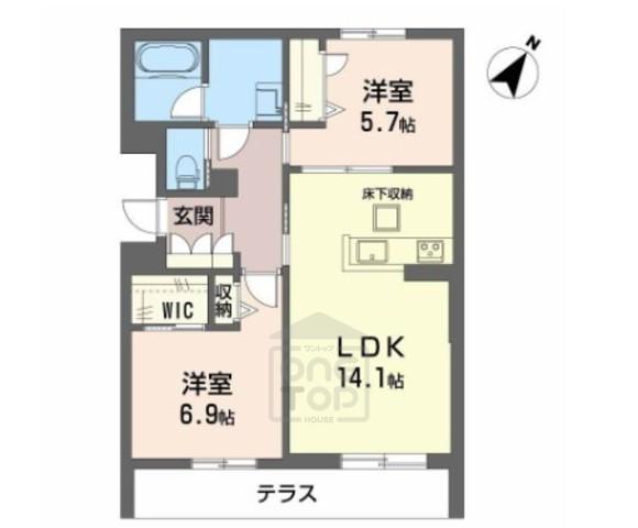 ヘミングウェイ(2LDK/1階)の間取り写真