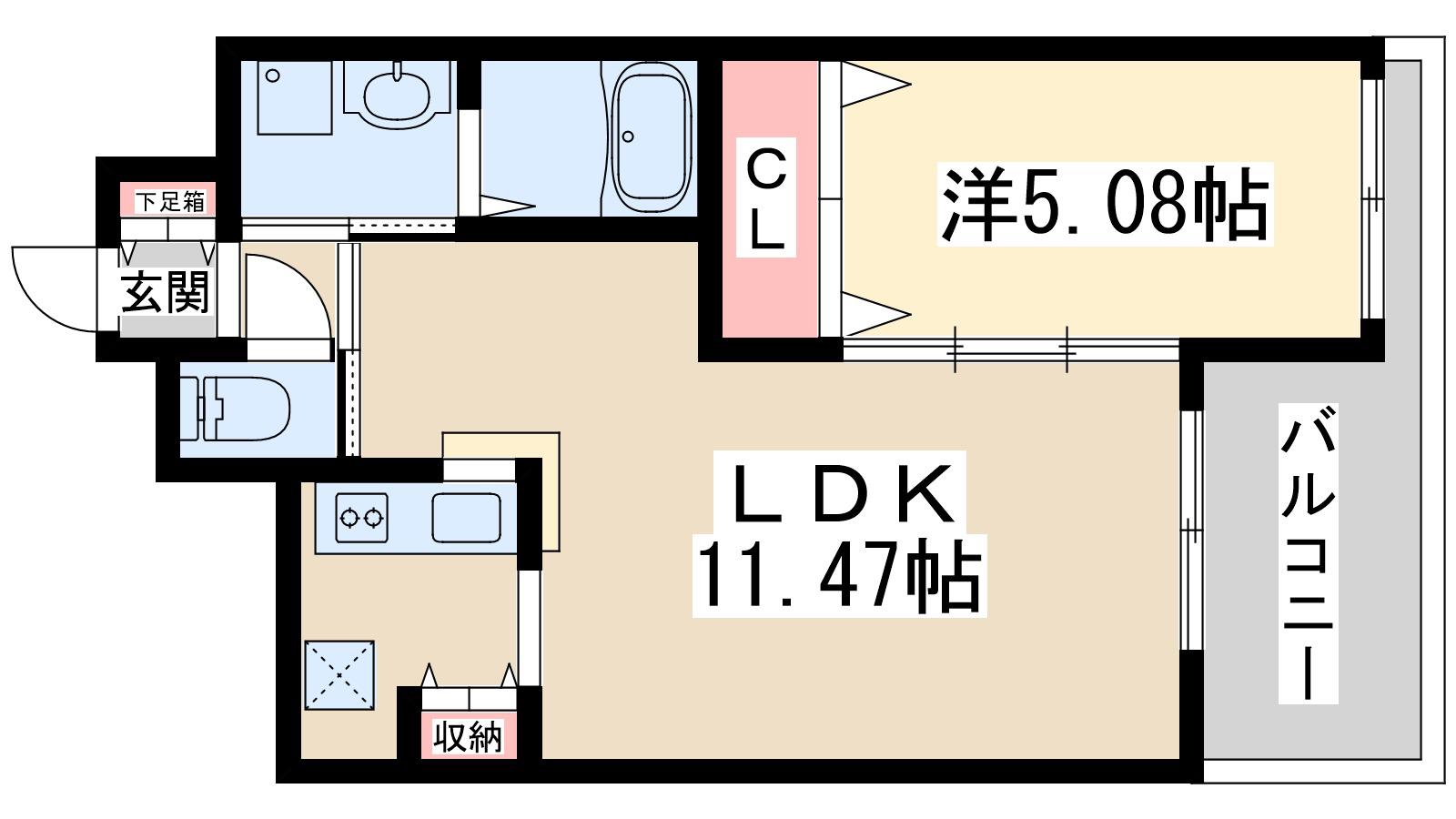 ノルデンハイム江坂(1LDK/3階)の間取り写真