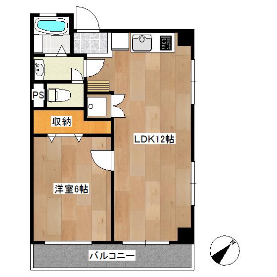 イースト BLUE MIYAMAE(1LDK/3階)の間取り写真