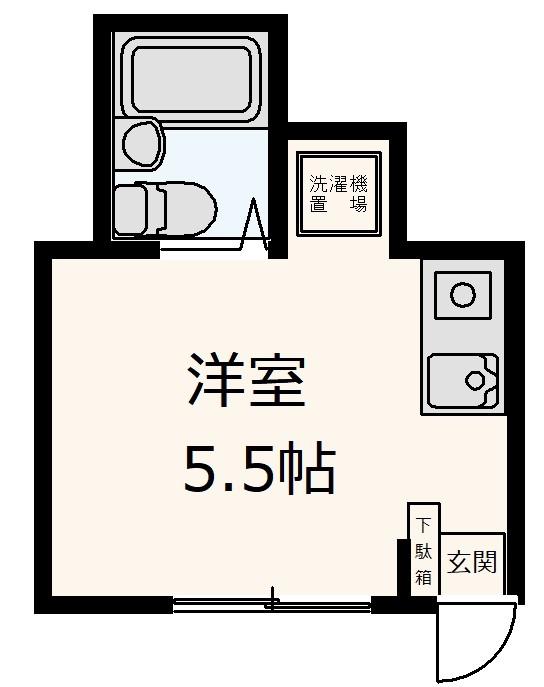 野地ハイツ(ワンルーム/3階)の間取り写真