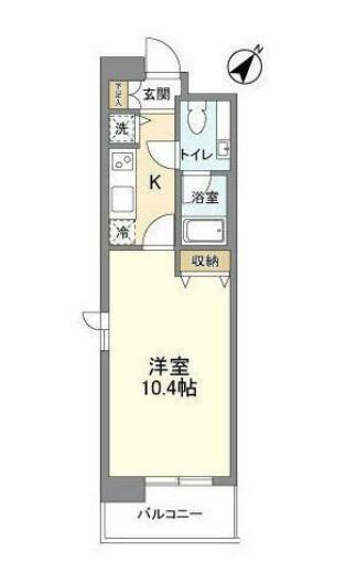 ヴィエント中目黒(1K/3階)の間取り写真