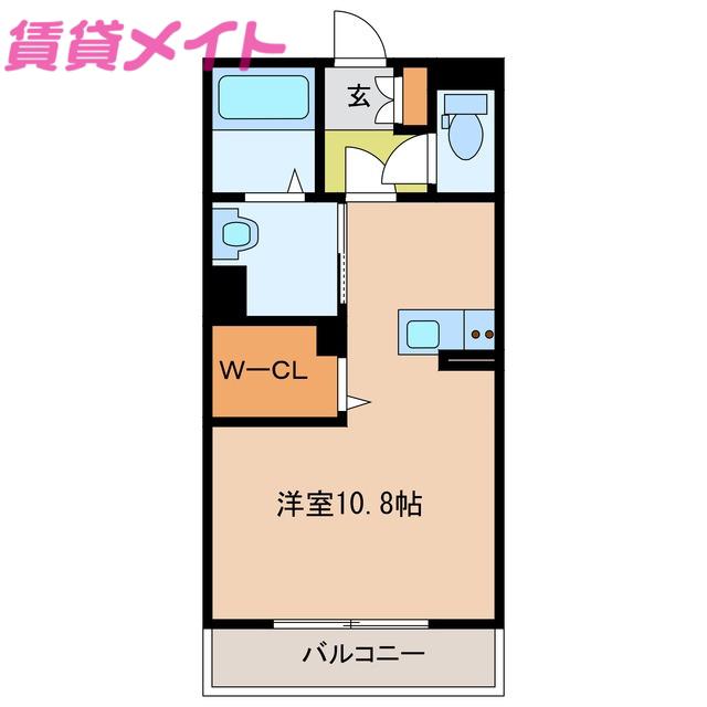 クレールエスパシオ(ワンルーム/2階)の間取り写真