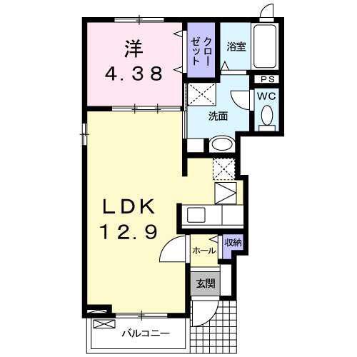 マ・メゾンIII(1LDK/1階)の間取り写真
