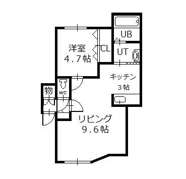 メゾンドヴォーグ(1LDK/2階)の間取り写真