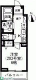 ルミエールM(1K/2階)の間取り写真