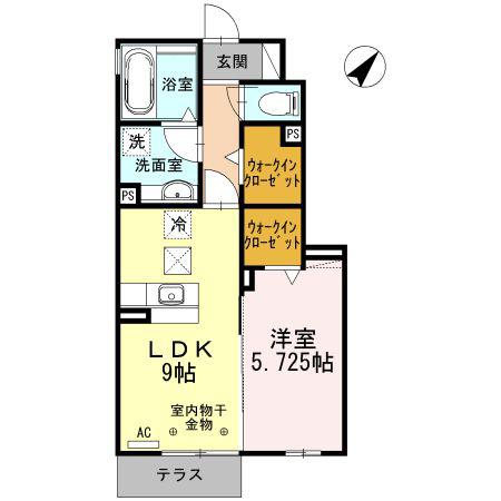 ルナピエーナ(1LDK/1階)の間取り写真