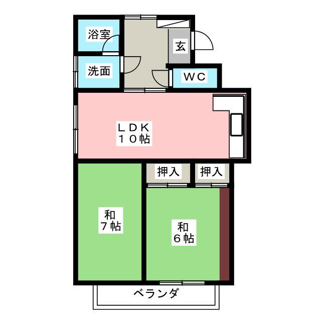 コーポ3350(2LDK/1階)の間取り写真