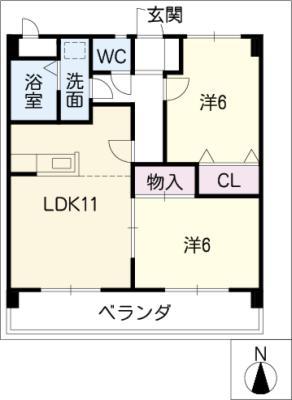 PLEIN SOLEIL(2LDK/2階)の間取り写真