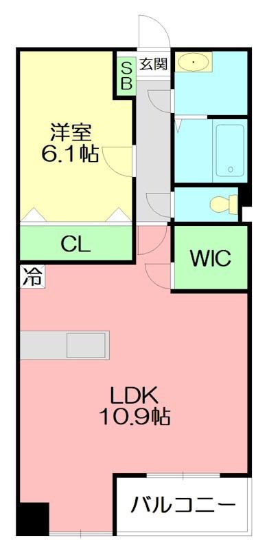 プレミエーテル(1LDK/5階)の間取り写真