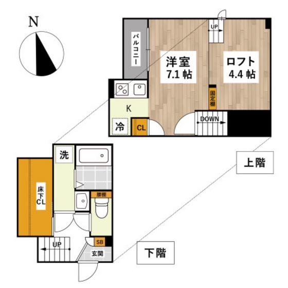 ADC大元ステラ(1K/1階)の間取り写真