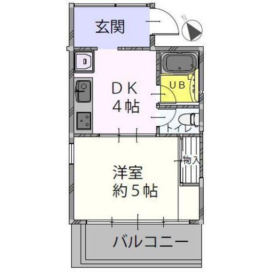 ガーデンヒルズ(1DK/2階)の間取り写真