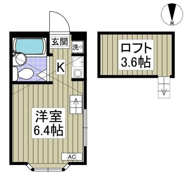 メゾンK&S(ワンルーム/1階)の間取り写真