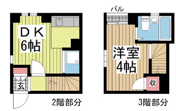 興誠ビル(1DK/2階)の間取り写真