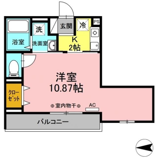 COMFORT YUUYA(1K/2階)の間取り写真