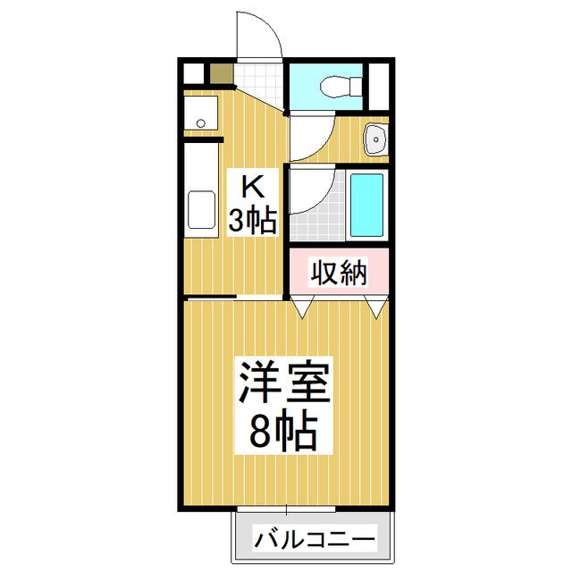 メゾン稲丘B(1K/1階)の間取り写真