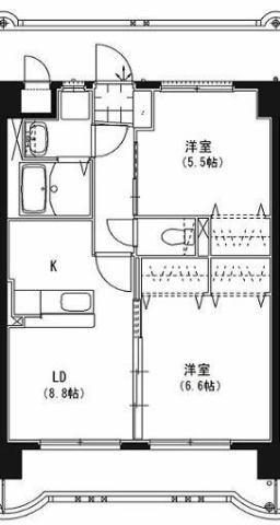 ハーベスト・アイ(2LDK/2階)の間取り写真