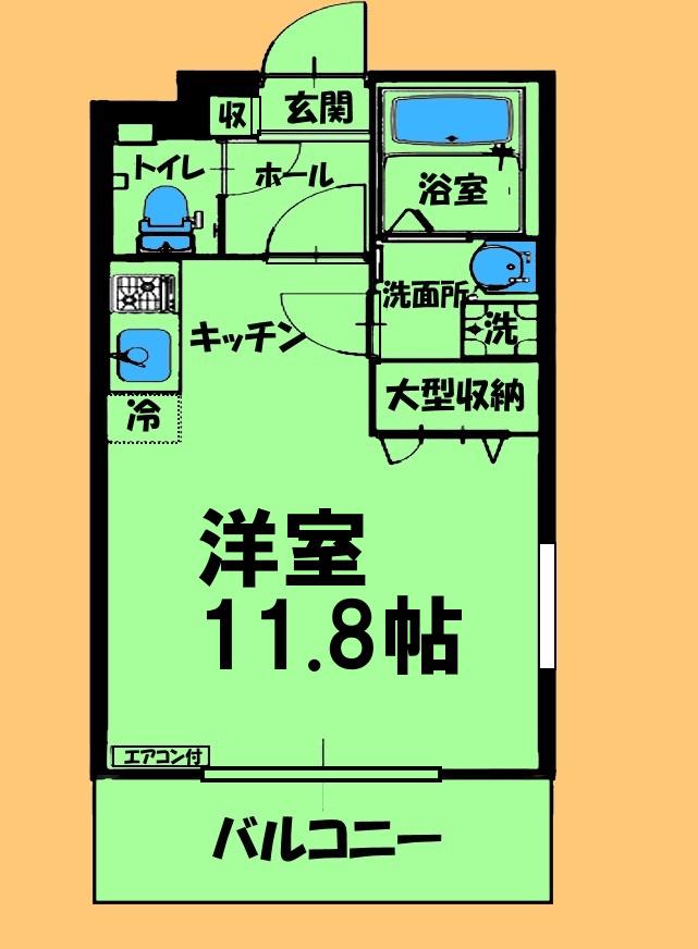 プレミアムプラスみなみ野I(ワンルーム/1階)の間取り写真