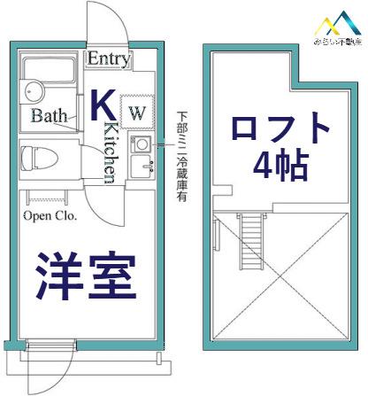 新子安ヒルズ(1K/3階)の間取り写真