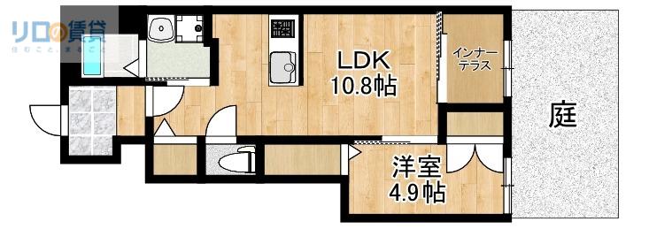 メゾン・ド・プランタン(1LDK/1階)の間取り写真