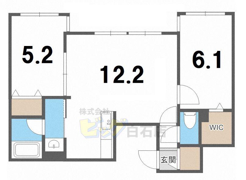 ラシュエット菊水(2LDK/4階)の間取り写真