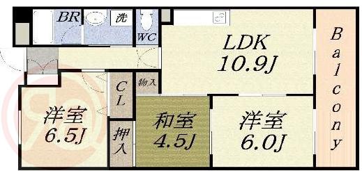 コージーコート(3LDK/8階)の間取り写真