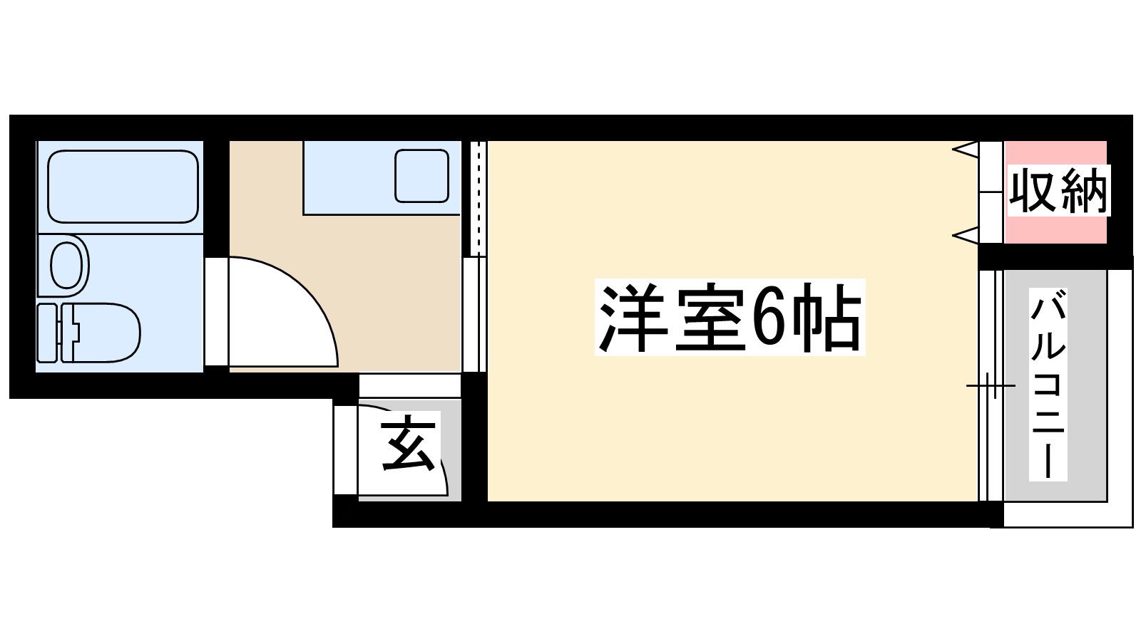 グランビルド新北野2(1K/5階)の間取り写真