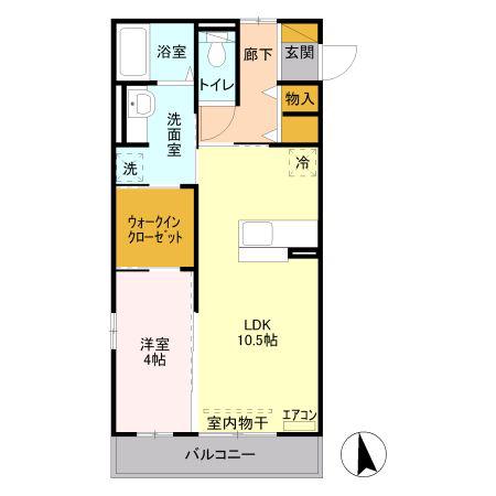 FRAU(1LDK/2階)の間取り写真