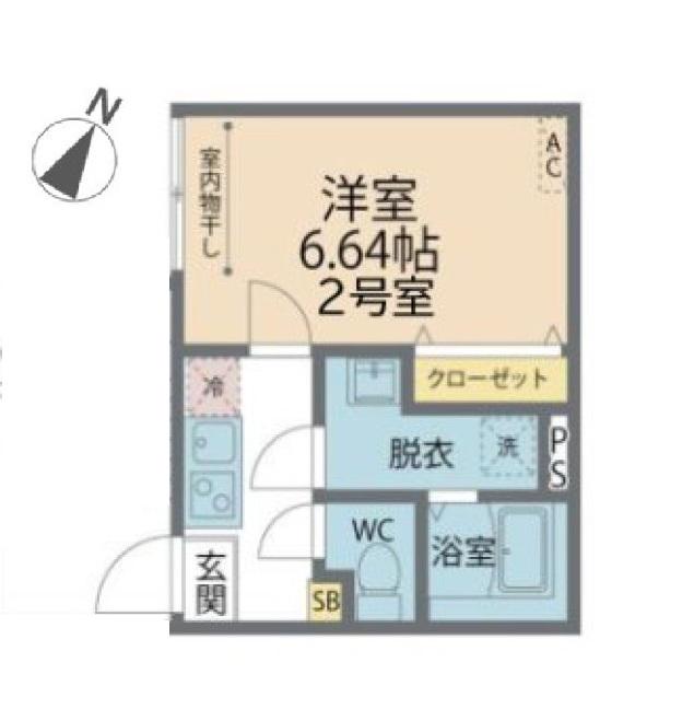 カインドネス新座NOUTH(1K/1階)の間取り写真