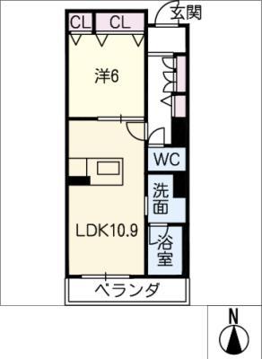 シャーメゾン神山(1LDK/3階)の間取り写真