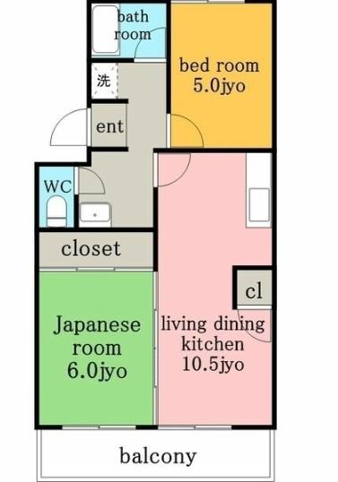 サンコーハイツ(2LDK/1階)の間取り写真