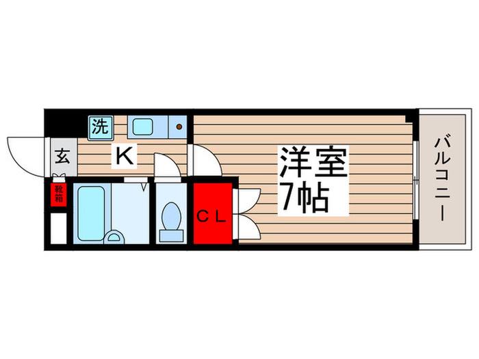 グランシャルム南行徳I(1K/7階)の間取り写真