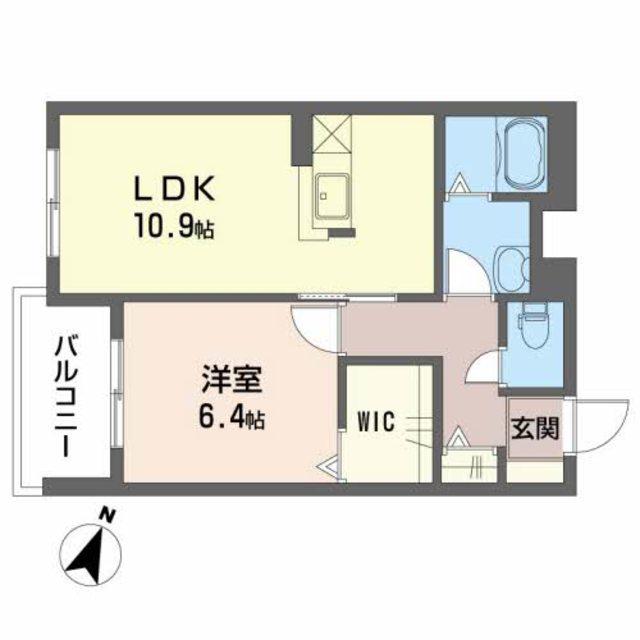 インペリアル(1LDK/3階)の間取り写真