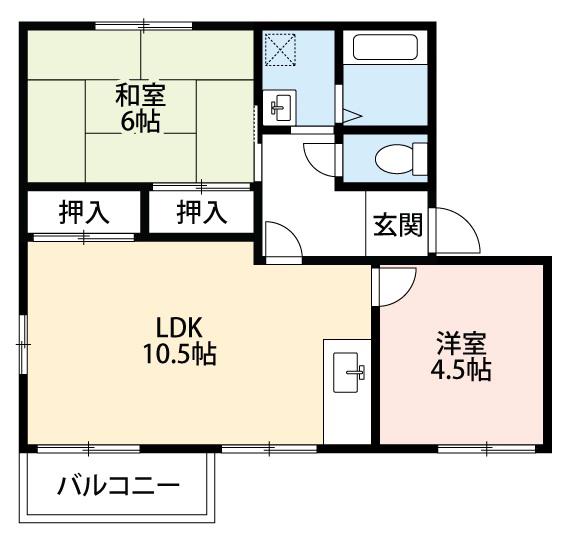 チアフル・K(2LDK/1階)の間取り写真