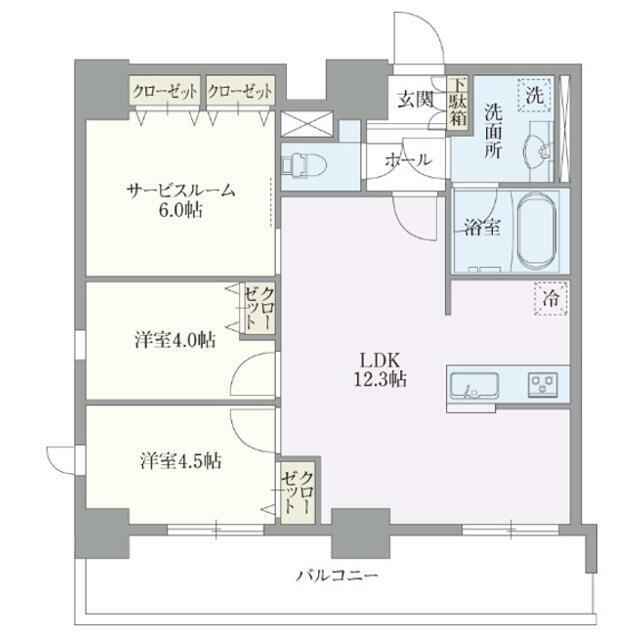 ライトテラス浅草 部屋番号1001(2SLDK/10階)の間取り写真