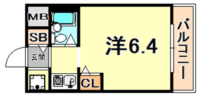 セント魚崎(ワンルーム/1階)の間取り写真