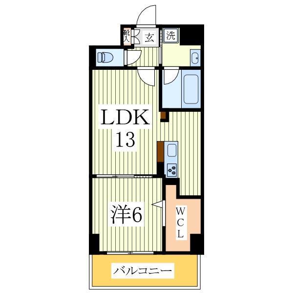YS STATE 天王台(1LDK/6階)の間取り写真