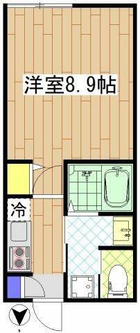 REVIO陣屋(1K/1階)の間取り写真