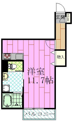 WARMES HAUS(ワンルーム/1階)の間取り写真