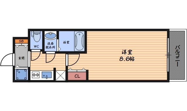 スワンズシティ堂島川(1K/6階)の間取り写真
