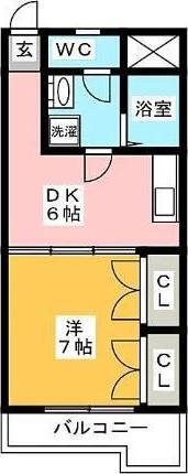 セルジュ ルタンス(1DK/2階)の間取り写真