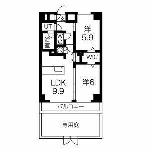 エルフォルテ東日暮里(2LDK/1階)の間取り写真