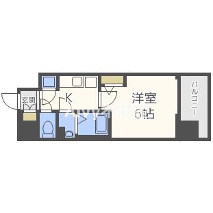 エスリード本町靭公園レジデンス(1K/9階)の間取り写真