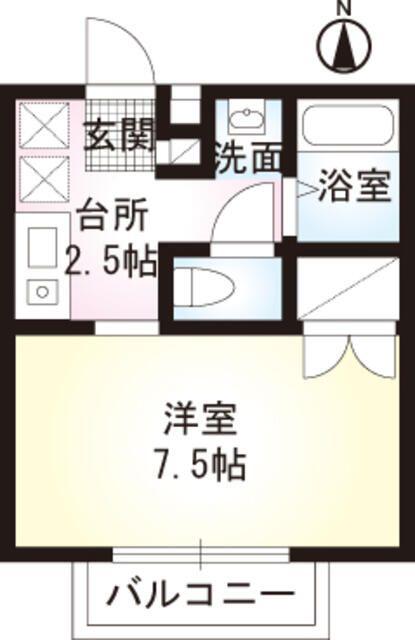 セルディア(1K/1階)の間取り写真