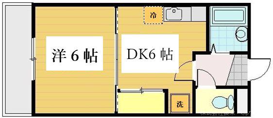 シギハイツ竹田(1DK/2階)の間取り写真