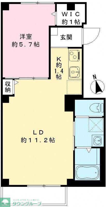 ラルゴ アミーチェ(1LDK/1階)の間取り写真