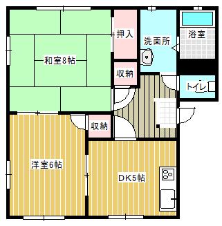 ヴィレッジ白山(2K/1階)の間取り写真