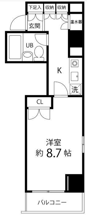 ハイリーフ芝大門(1K/5階)の間取り写真