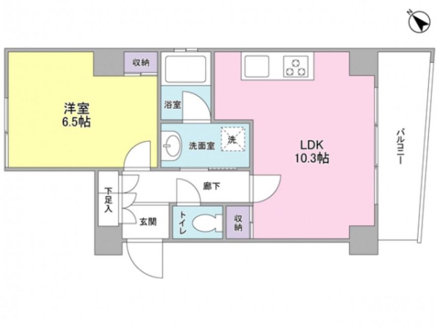 ALEXFORD初台(1LDK/3階)の間取り写真