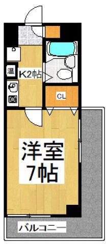 第2アビタシオン浅倉(1K/2階)の間取り写真